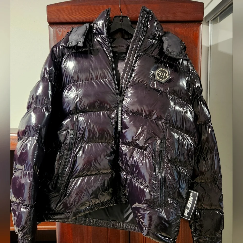 Luxury Designer Phililpp Plein black Puffer jacket size M - Picture 1 of 3